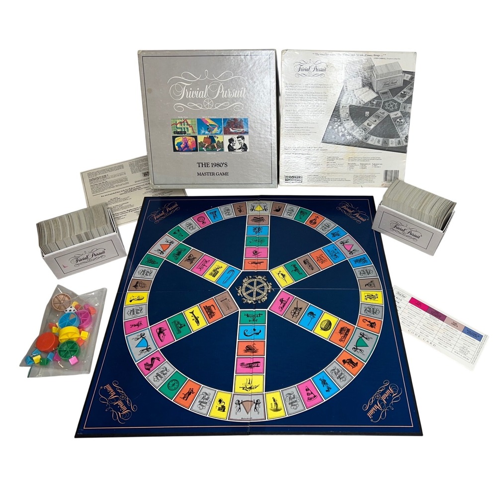 Vintage 1989 Trivial Pursuit The 1980s Master Game Board Game Complete‎ Edition